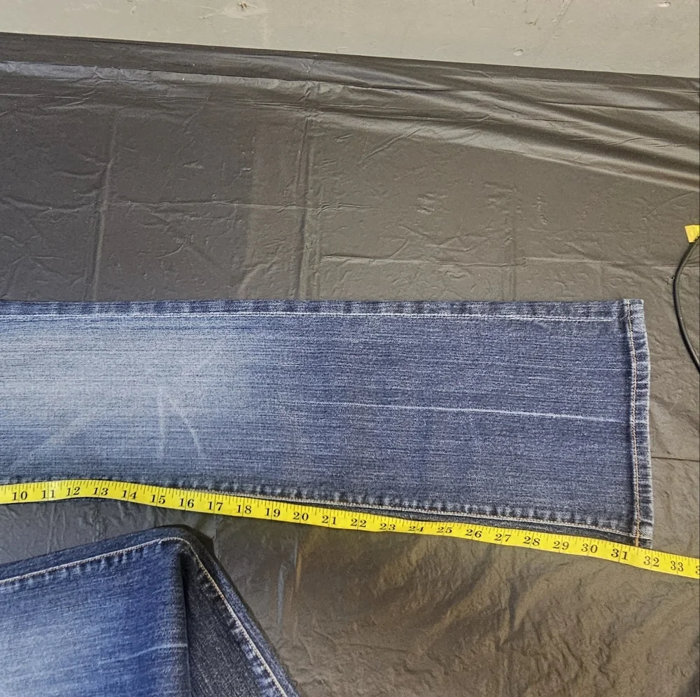 7 For All Mankind Dark Blue Boot Cut Jeans - Picture 8 of 14